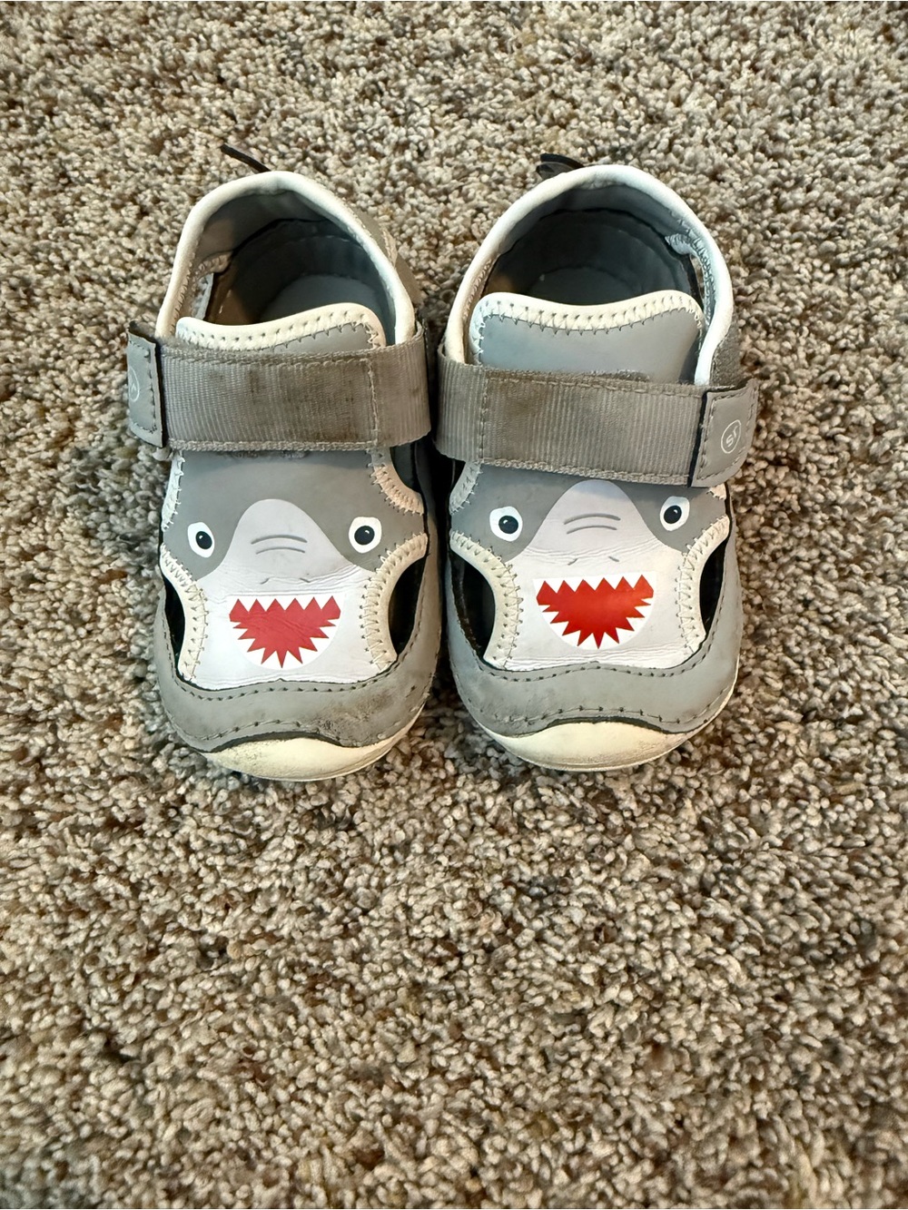 Stride Rite Toddler Gray Splash Shark Sneaker Shoes - Size 4.5